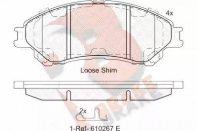 R BRAKE rb2175 -  Комплект тормозных колодок, дисковый тормоз
